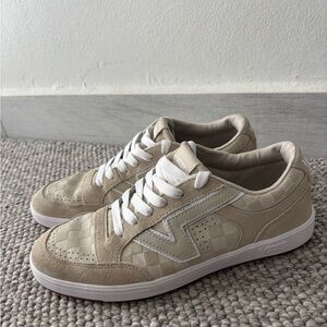 Cream Checkered Lowland Vans